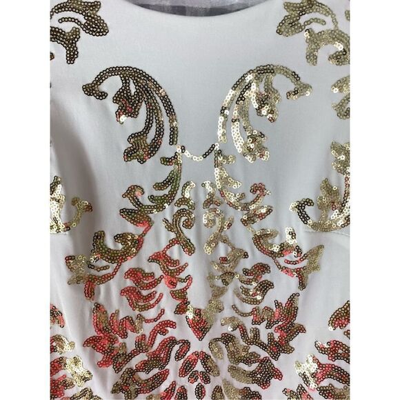B Darlin Gold/Ivory Sequin Cutout Bodycon Dress - Picture 3 of 6